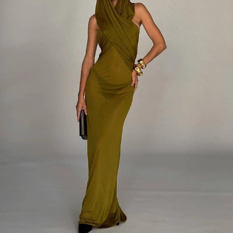 Dayna Strapless Cross Two Way Hooded Tulle Maxi Dress Trendy Off-Shoulder Ruffle Maxi Dress Dayna Strapless Cross Two Way Hooded Tulle Maxi Dress Trendy Off-Shoulder Ruffle Maxi Dress