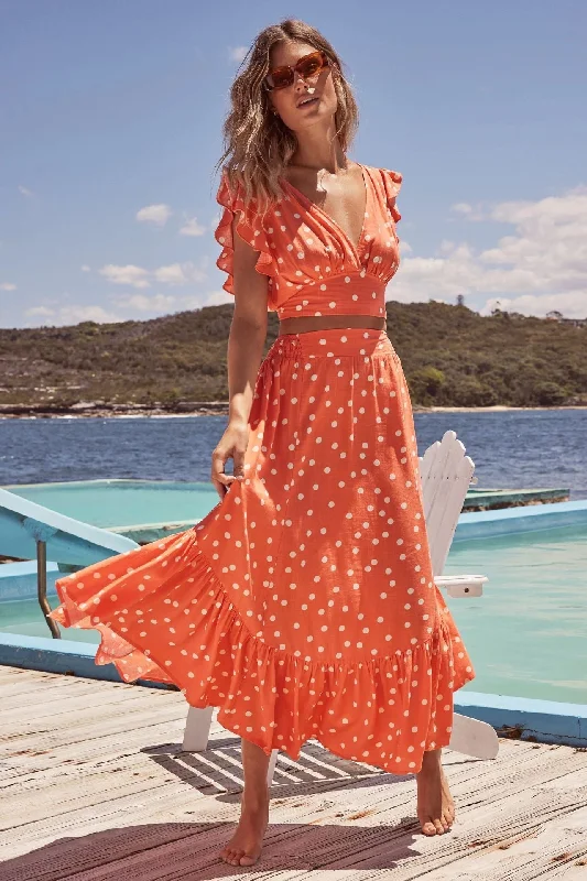 Elegant Sexy Low-Cut V-neck Polka Dot Printed Maxi Dress for Women Cozy Knit Maxi Dress Elegant Sexy Low-Cut V-neck Polka Dot Printed Maxi Dress for Women Cozy Knit Maxi Dress