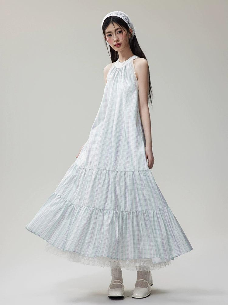 Ethereal Mist Tiered Maxi Dress Fashionable High-Waist Maxi Dress