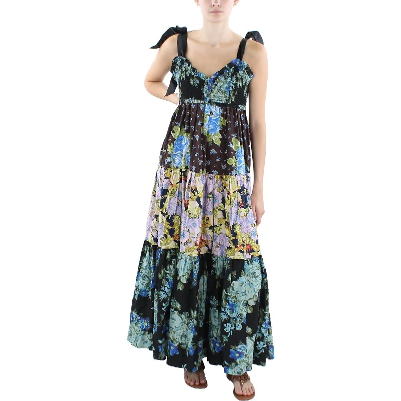 Free People Womens Poplin Floral Print Maxi Dress Classic Tulle Maxi Dress