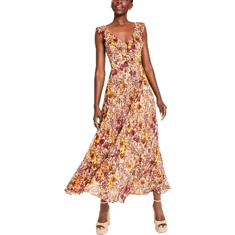 Guess Womens Ruffled Maxi Dress Fashionable Maxi Dress with Fringe