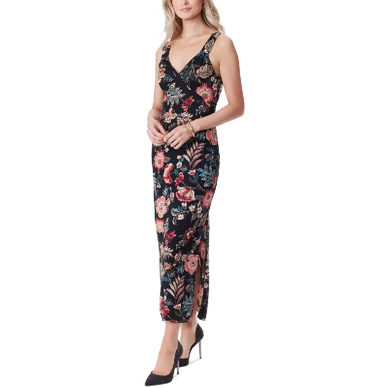Jessica Simpson Womens Rosalyn Floral Sleeveless Maxi Dress Stylish Off-Shoulder Maxi Dress