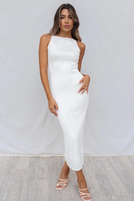 Jill Maxi Dress - White Casual Maxi Dress with Pockets