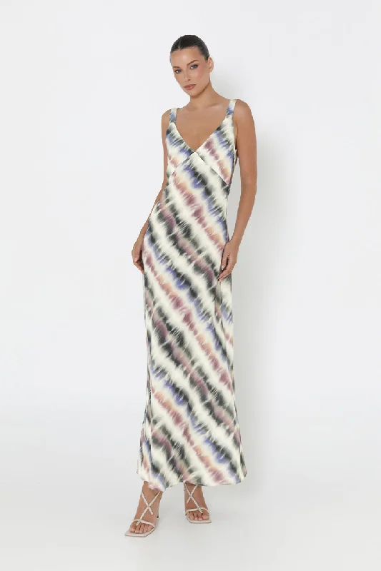 Larissa Maxi Dress | Tie Dye Elegant Silk Maxi Dress