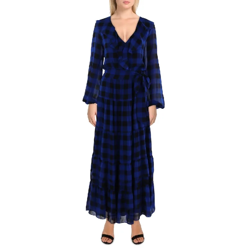 Lauren Ralph Lauren Womens Georgette Buffalo Check Long Maxi Dress Fashionable Sleeveless Maxi Dress Lauren Ralph Lauren Womens Georgette Buffalo Check Long Maxi Dress Fashionable Sleeveless Maxi Dress