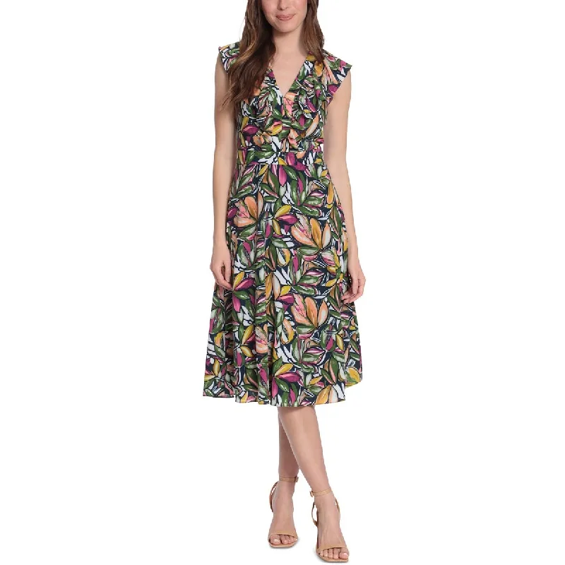 London Times Womens Plus Ruffled Long Maxi Dress Comfortable Satin Maxi Dress
