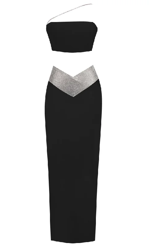 Loving The Drama Black Strapless Tube Top Rhinestone V Waist Maxi Bodycon Bandage Two Piece Maxi Dress Trendy Satin Maxi Dress Loving The Drama Black Strapless Tube Top Rhinestone V Waist Maxi Bodycon Bandage Two Piece Maxi Dress Trendy Satin Maxi Dress