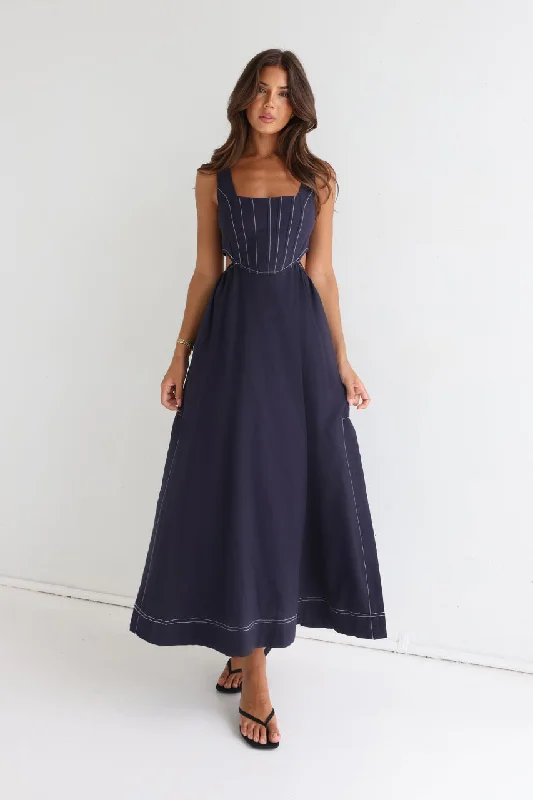 Maggie Maxi Dress | Navy Stylish Boho Maxi Dress