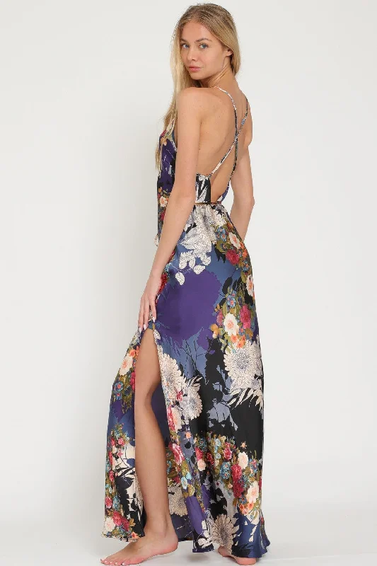 Milan Nights Maxi Dress Elegant Pleated Maxi Dress