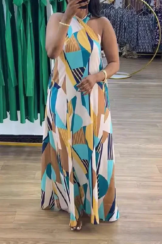Multicolor Graphic Print Relaxed Cross Halter Maxi Dress Trendy Off-Shoulder Ruffle Maxi Dress Multicolor Graphic Print Relaxed Cross Halter Maxi Dress Trendy Off-Shoulder Ruffle Maxi Dress