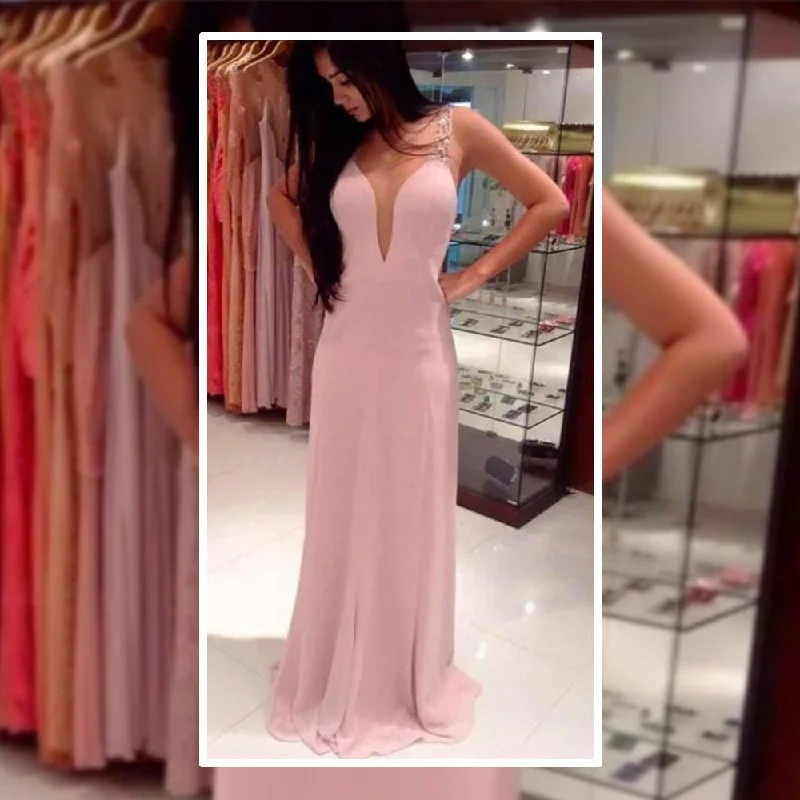 New Deep V-neck Fashion Ball Gown Chiffon Pink Evening Gown Maxi Dress for Women Comfortable Bohemian Maxi Dress New Deep V-neck Fashion Ball Gown Chiffon Pink Evening Gown Maxi Dress for Women Comfortable Bohemian Maxi Dress