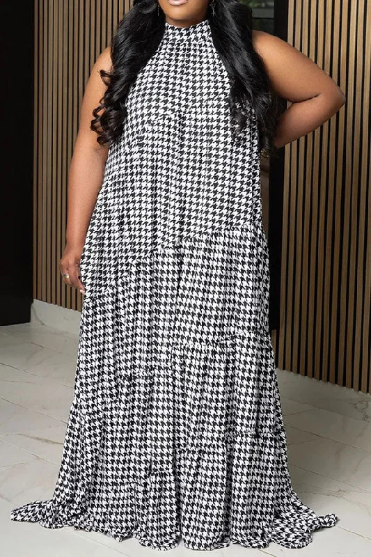 Rainbow Color Block Relaxed Tiered Maxi Dress Comfortable Maxi Dress with Sleeves