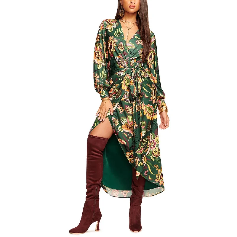 Ramy Brook Womens Daisy Floral Print Belted Maxi Dress Fashionable Asymmetrical Maxi Dress