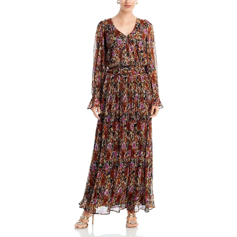 Ramy Brook Womens Kinsley Metallic Long Sleeves Maxi Dress Trendy Maxi Dress with Straps Ramy Brook Womens Kinsley Metallic Long Sleeves Maxi Dress Trendy Maxi Dress with Straps
