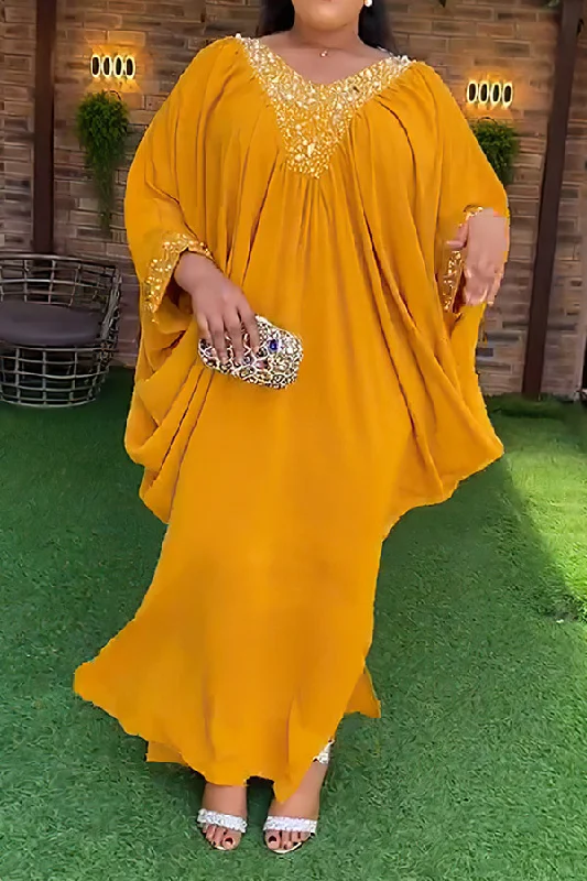 Rhinestone & Beaded Decor Stylish Side Slit Irregular Maxi Dress Trendy Ruffled Maxi Dress Rhinestone & Beaded Decor Stylish Side Slit Irregular Maxi Dress Trendy Ruffled Maxi Dress