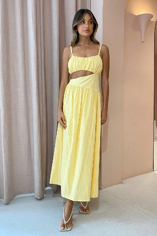 Romantica Maxi Dress in Butter Cozy Cold-Shoulder Maxi Dress