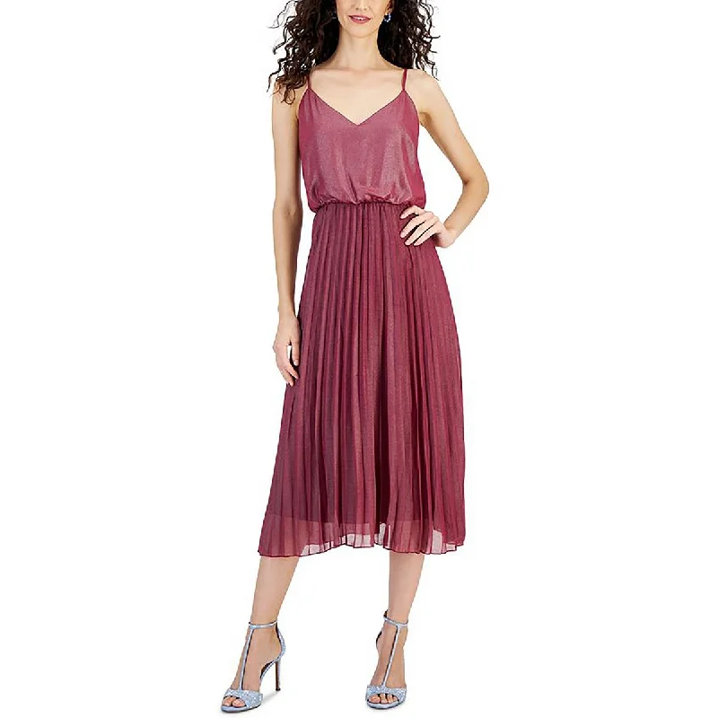 Sam Edelman Womens Metallic Midi Maxi Dress Comfortable T-Shirt Maxi Dress