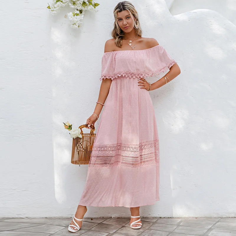 Sexy sleeveless lace women bohemian dress Elegant hollow out 2 piece dress ladies Summer holiday Maxi Dress Trendy Fit-and-Flare Maxi Dress Sexy sleeveless lace women bohemian dress Elegant hollow out 2 piece dress ladies Summer holiday Maxi Dress Trendy Fit-and-Flare Maxi Dress