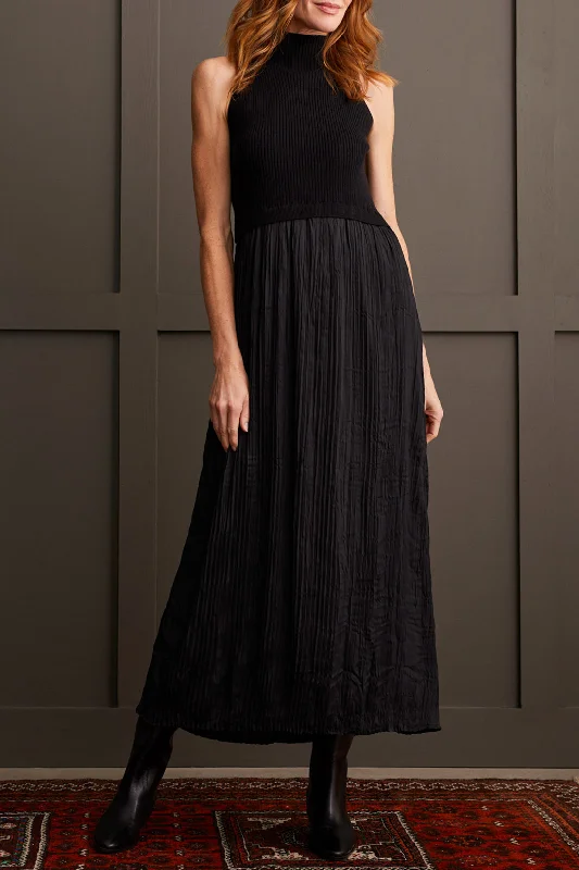 SLEEVELESS MAXI DRESS - BLACK Comfortable Bohemian Maxi Dress
