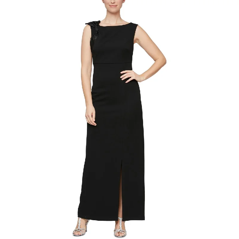 SLNY Womens Scuba Crepe Long Maxi Dress Comfortable Fitted Maxi Dress