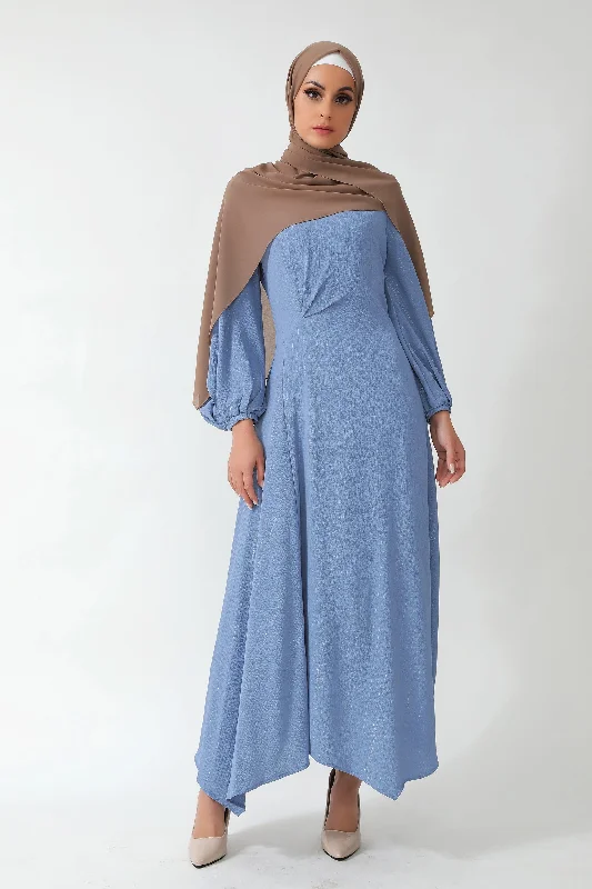 Something Blue Metallic Pinstripe Maxi Dress Elegant Boho Maxi Dress