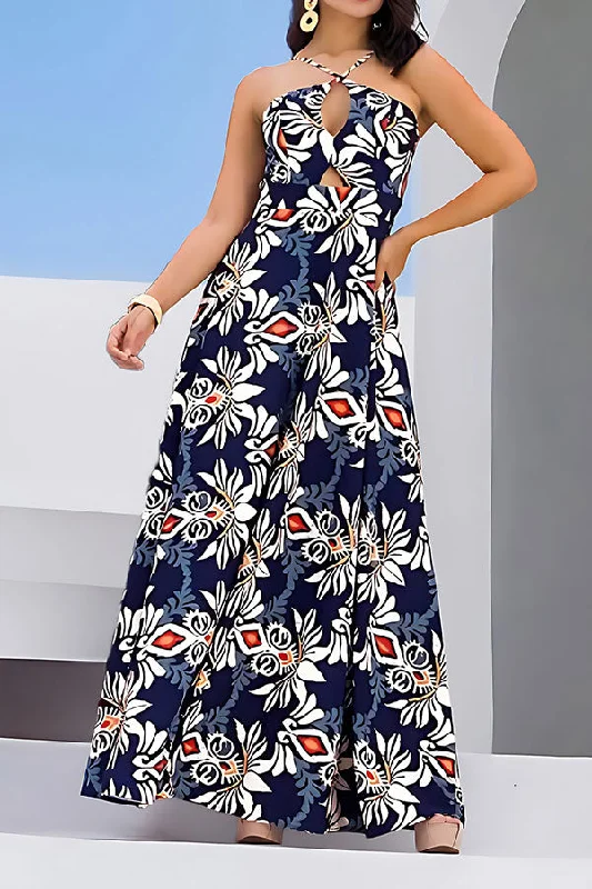 Tribal Print On-trend Cross Halter Cutout Maxi Dress Comfortable Long-Sleeve Maxi Dress Tribal Print On-trend Cross Halter Cutout Maxi Dress Comfortable Long-Sleeve Maxi Dress
