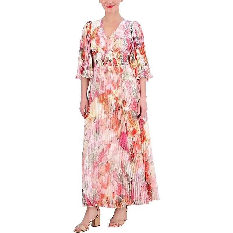 Vince Camuto Womens Chiffon Floral Maxi Dress Stylish A-Line Maxi Dress