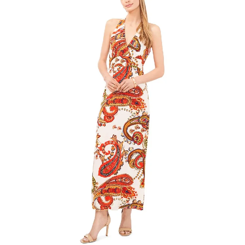 Vince Camuto Womens Paisley Halter Maxi Dress Comfortable Maxi Dress with Slits
