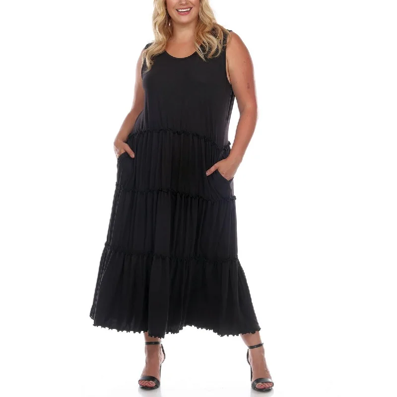 White Mark Womens Plus Knit Sleeveless Maxi Dress Classic Tulle Maxi Dress