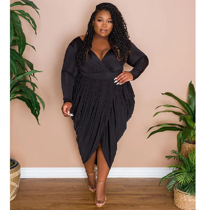 Women Clothing Sexy Deep V Fashionable Pleated Elegant Nightclub Woman Dress Maxi Dress Stylish Off-Shoulder Maxi Dress Women Clothing Sexy Deep V Fashionable Pleated Elegant Nightclub Woman Dress Maxi Dress Stylish Off-Shoulder Maxi Dress