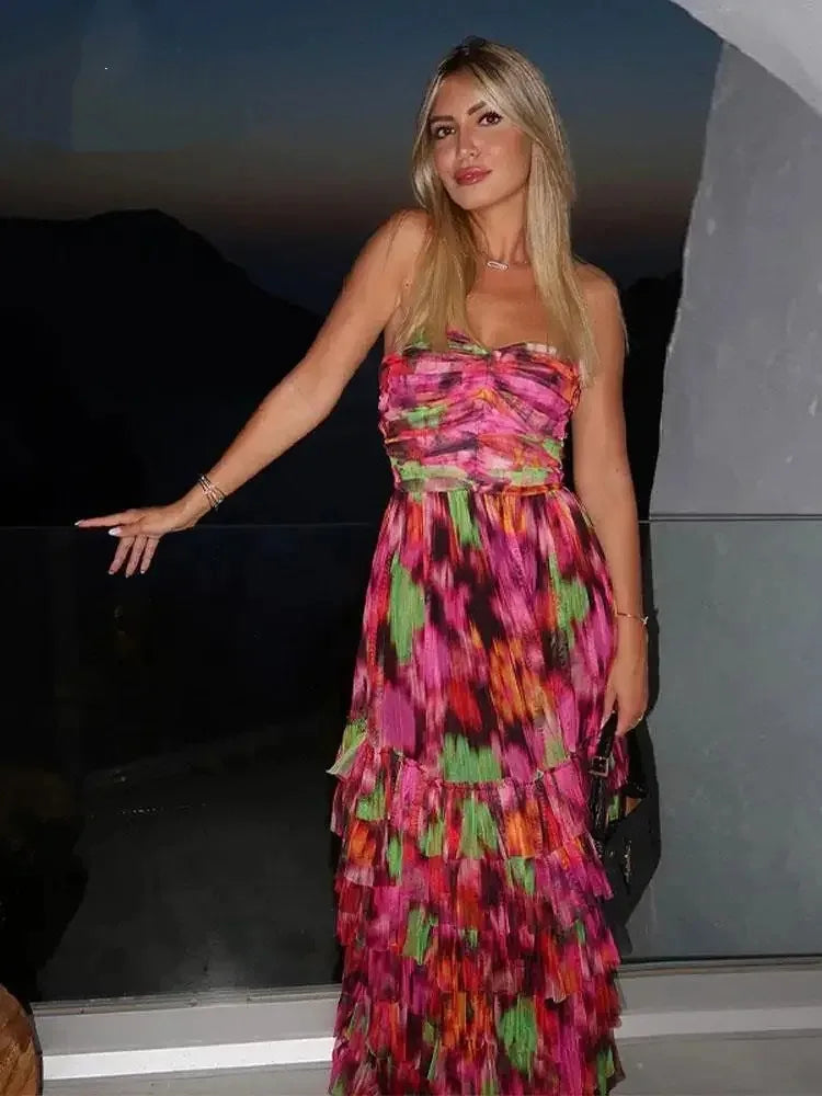 Women Elegant Print Strapless Maxi Dress Ladies Sexy Backless Off Shoulder Long Dresses Female Club Holiday Beach Party Vestidos Fashionable Asymmetrical Maxi Dress Women Elegant Print Strapless Maxi Dress Ladies Sexy Backless Off Shoulder Long Dresses Female Club Holiday Beach Party Vestidos Fashionable Asymmetrical Maxi Dress