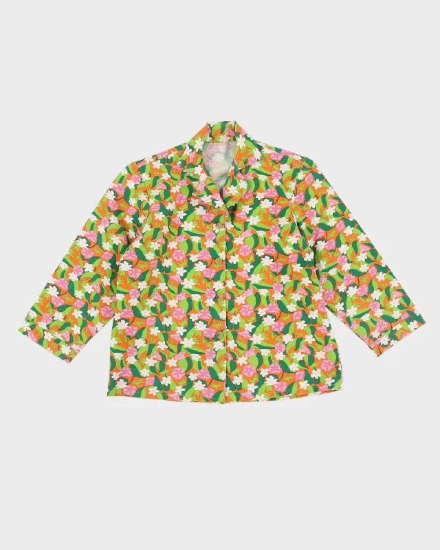 1960s floral jacket / blouse - S / M Chenille Fabric Brocade Fabric Lace Fabric