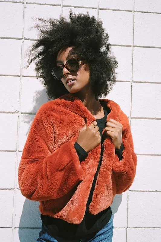 ANNE LUX FAUX FUR JACKET Oversized Jacket Tailored Jacket Straight Jacket