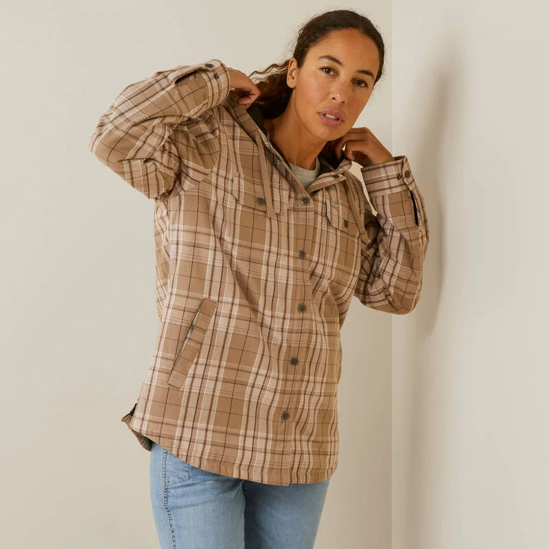 Ariat Women's Rebar Flannel Shirt Jacket Trench Coat Raincoat Waterproof Jacket