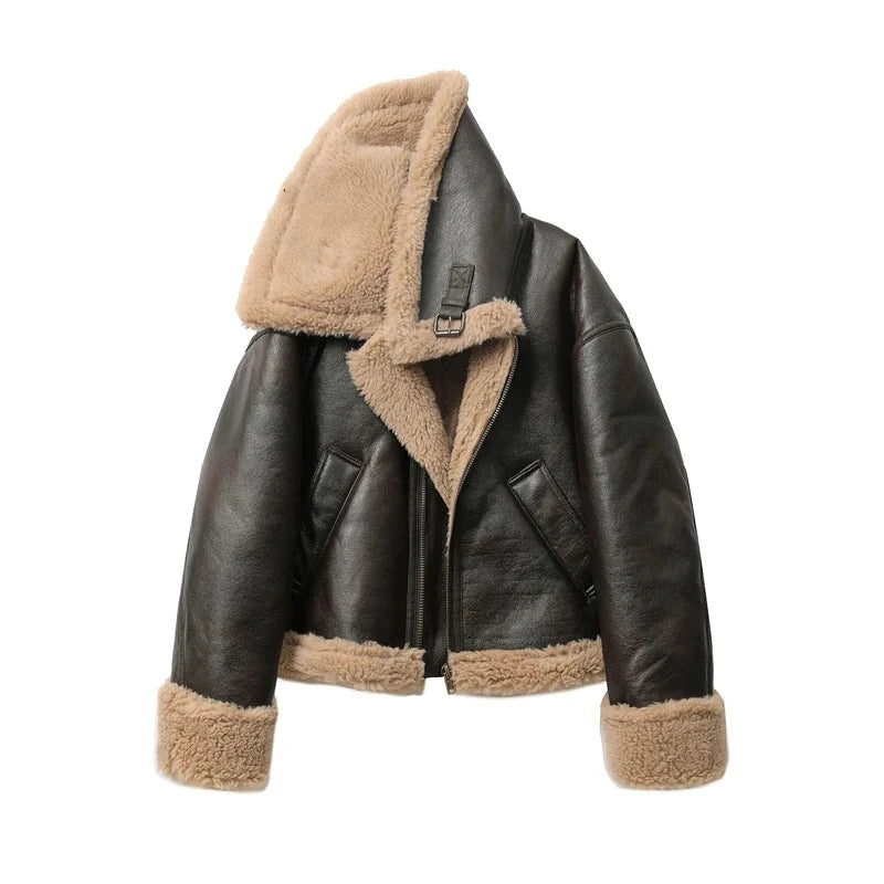 Autumn Winter New Women's Thickened Warm Double-sided Short Jacket Rayon Fabric Velvet Fabric Corduroy Fabric Autumn Winter New Women's Thickened Warm Double-sided Short Jacket Rayon Fabric Velvet Fabric Corduroy Fabric