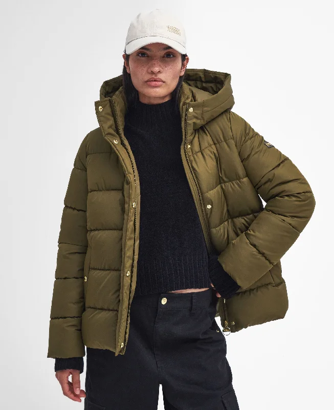 Barron Puffer Jacket - Empire Green Ribbed Jacket Pleated Jacket Ruffled Jacket