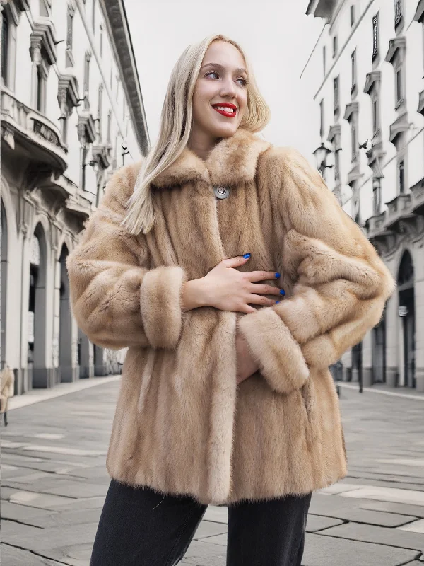 Blond Pastel Mink Fur Coat Stroller Jacket Modern Style M Knit Jacket Woven Jacket Fleece Jacket Blond Pastel Mink Fur Coat Stroller Jacket Modern Style M Knit Jacket Woven Jacket Fleece Jacket