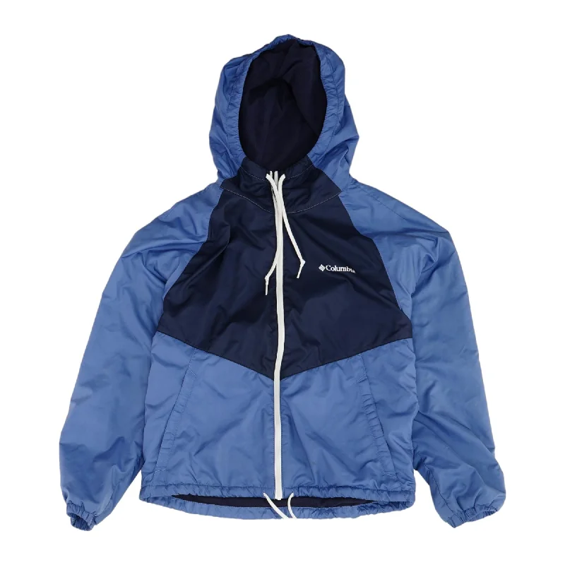 Blue Color Block Rain Jacket Appliqued Jacket Beaded Jacket Sequined Jacket