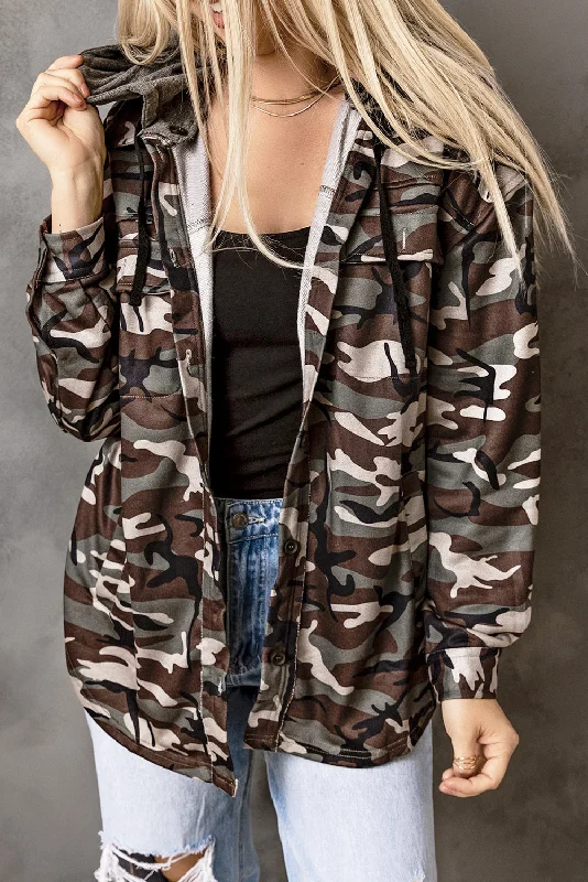 Camo Print Button up Green Hooded Jacket Embroidered Jacket Appliqued Jacket Beaded Jacket Camo Print Button up Green Hooded Jacket Embroidered Jacket Appliqued Jacket Beaded Jacket