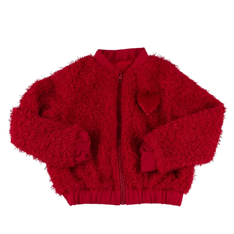 Daga - Follow My Heart Jacket - Red Boat Neck Shawl Collar Notched Collar