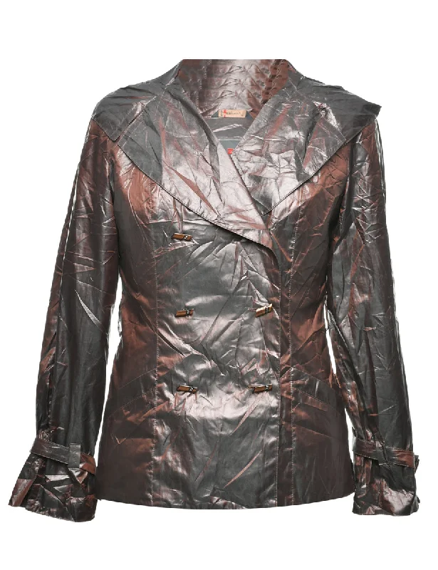 Dark Brown Jacket - M Hooded Jacket Caped Jacket Shawl Collar Jacket