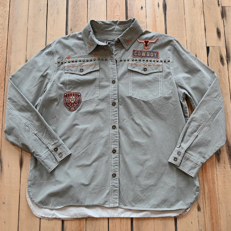 Double D Ranch Salty Sister Jacket in Desert Yucca Welt Pockets Slit Pockets Flap Pockets Double D Ranch Salty Sister Jacket in Desert Yucca Welt Pockets Slit Pockets Flap Pockets
