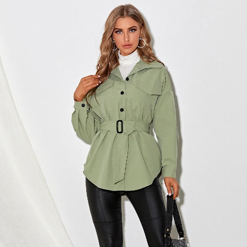 Fashion Macaron Solid Color Shirt Jacket Zippered Jacket Buttoned Jacket Snapped Jacket Fashion Macaron Solid Color Shirt Jacket Zippered Jacket Buttoned Jacket Snapped Jacket
