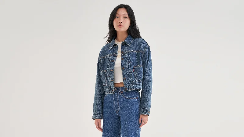 Levi's® Women's Tailored '90s Trucker Jacket Wool Fabric Cashmere Fabric Tweed Fabric Levi's® Women's Tailored '90s Trucker Jacket Wool Fabric Cashmere Fabric Tweed Fabric