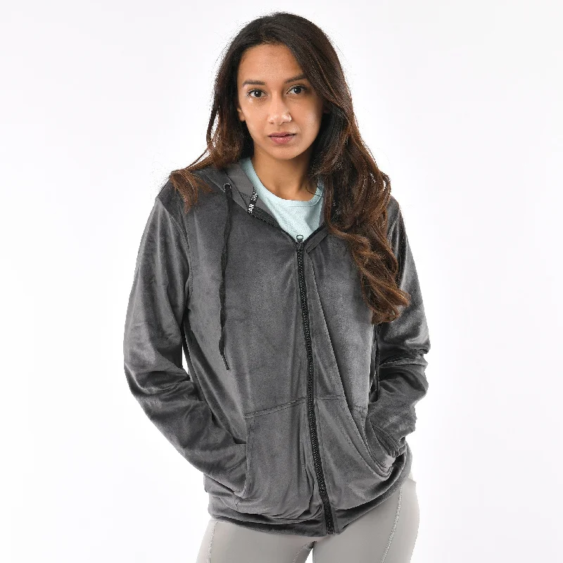 Luxe Zipper Jacket A-Line Jacket Boat Neck Shawl Collar