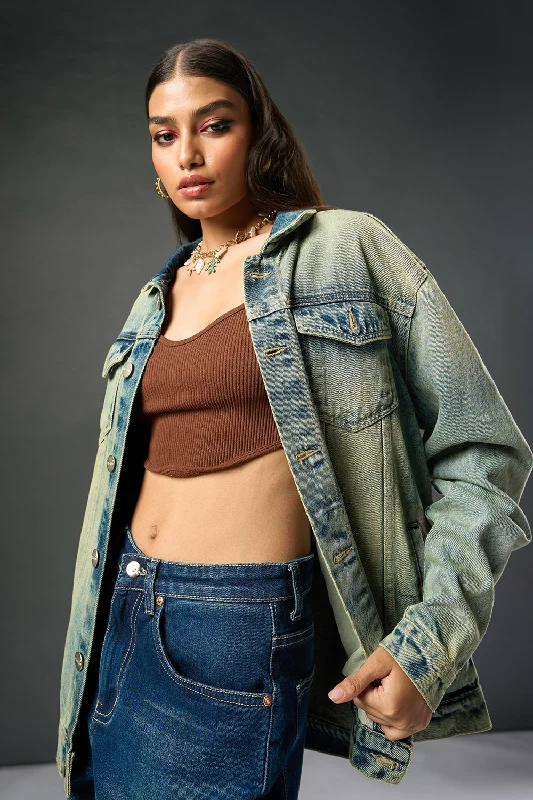 Urban Swirl Women's Denim Trucker Jacket Striped Jacket Polka Dot Jacket Floral Jacket Urban Swirl Women's Denim Trucker Jacket Striped Jacket Polka Dot Jacket Floral Jacket