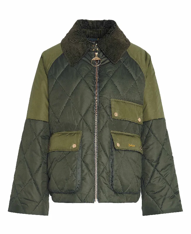 Milby Quilted Jacket - Olive/Ancient Toggled Jacket Drawstring Jacket Belted Jacket