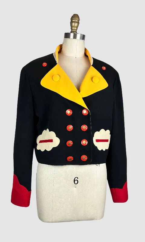 MOSCHINO CHEAP & CHIC 90s Cropped Jacket • Medium Chenille Fabric Brocade Fabric Lace Fabric MOSCHINO CHEAP & CHIC 90s Cropped Jacket • Medium Chenille Fabric Brocade Fabric Lace Fabric
