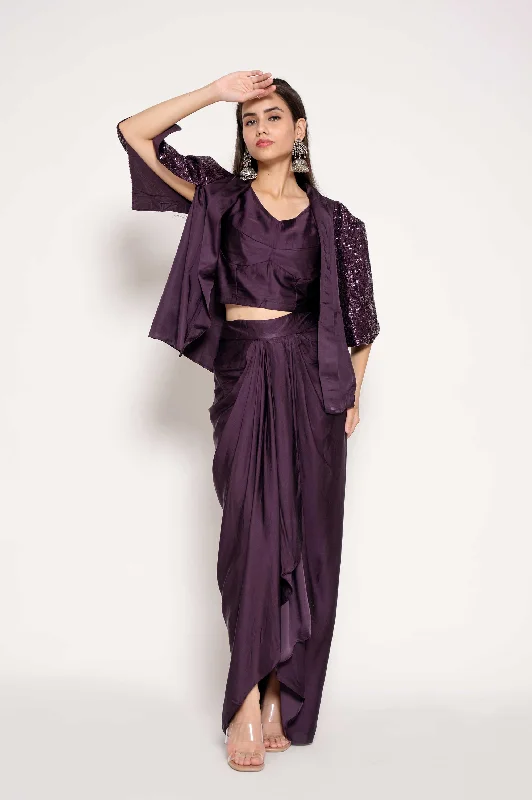 Partywear Evening Coord with Jacket Zip Front Button Front Snap Front