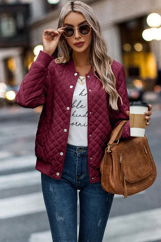 Plaid Front Open Canvas Bomber Jacket (Wine Red) Fleece Jacket Down Jacket Feather Jacket Plaid Front Open Canvas Bomber Jacket (Wine Red) Fleece Jacket Down Jacket Feather Jacket